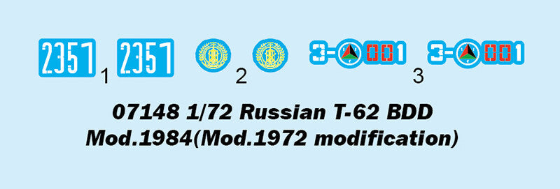 Trumpeter 07148 1/72 Russian T-62 BDD Mod.1984 (Mod.1972 modification)