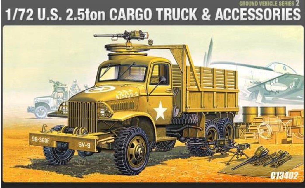 Academy 13402 1/72 US CARGOTRUCK & ACCESSORY model kit Main image