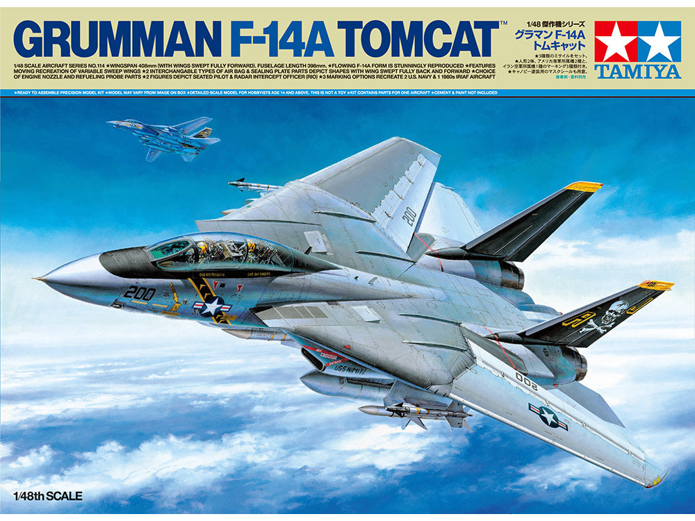Tamiya 61114 1/48 Scale Model Aircraft Kit U.S Navy Grumman F-14A Tomcat Fighter Main image
