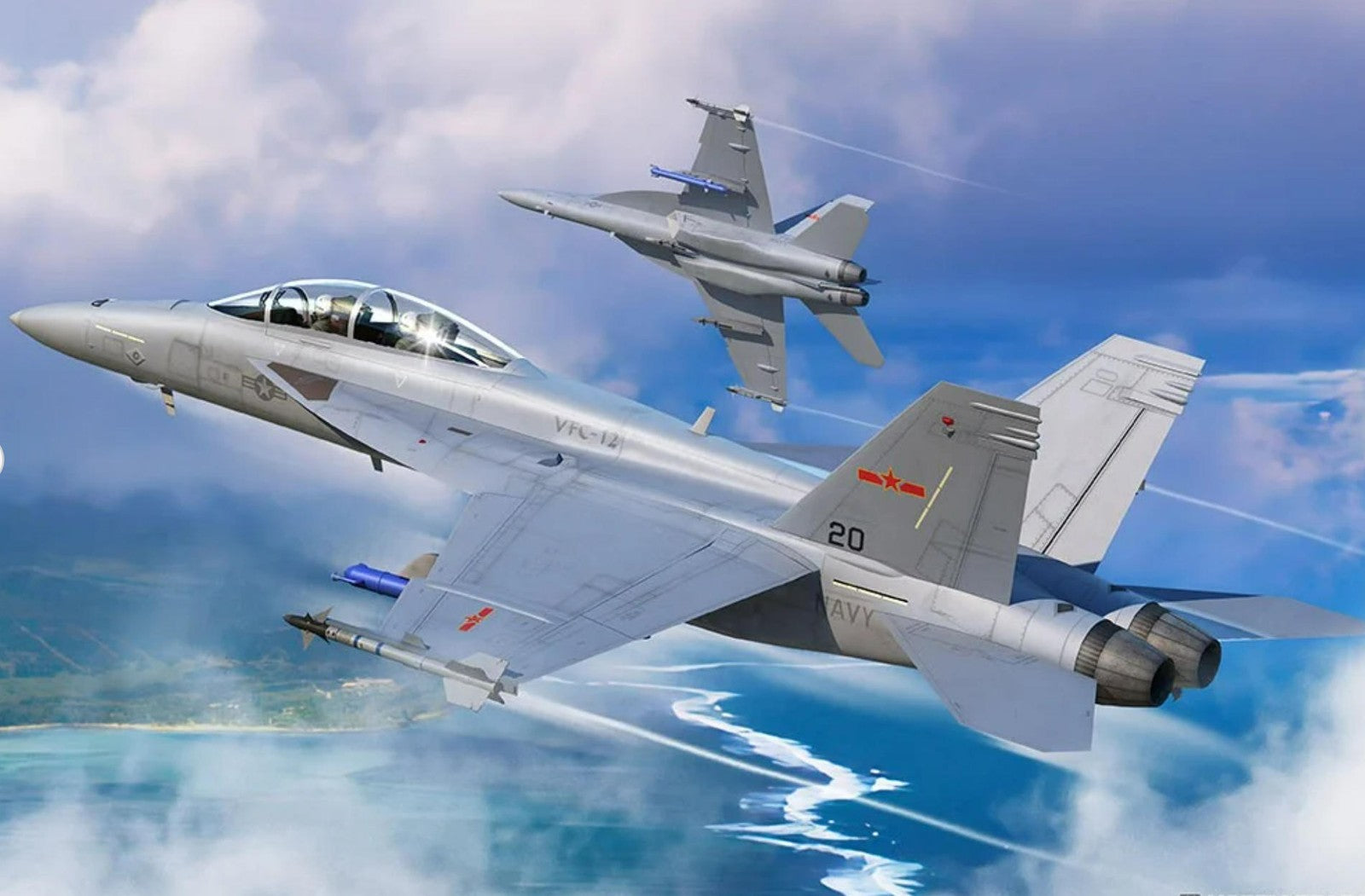 HOBBYBOSS 85819 1/48 F/A-18F Super Hornet VFC-12 Fighter Aircraft Model Kit Main image