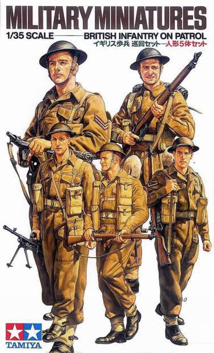 Tamiya 35223 1/35 Scale Military Model Kit WWII British Infantry on Patrol Set Main image