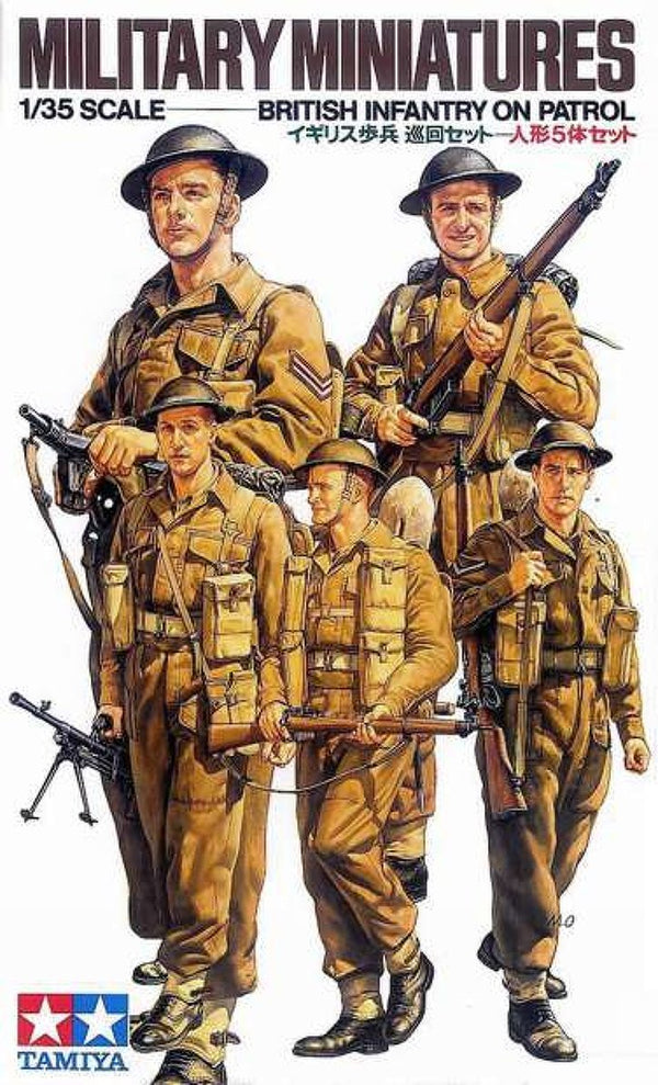 Tamiya 35223 1/35 Scale Military Model Kit WWII British Infantry on Patrol Set