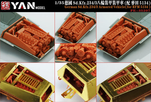 YAN MODEL PE-35207 1/35 German Sd.Kfz.234/3 Armored Vehicle(for RFM 5134)