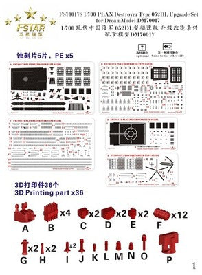 Fivestar 700178 Chinese PLAN Destroyer Type 052DL Upgrade Set for Dream DM70017 1/700