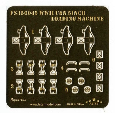 Five star 1/350 FS350042 WWII USN 5inch Loading Machine (4 set) 3D Print — detail view 4