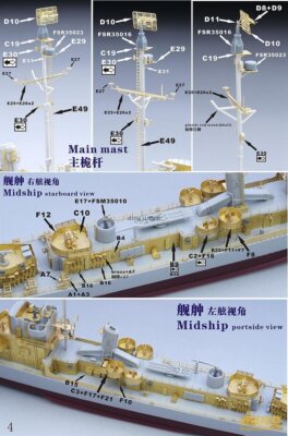 Fivestar FS350035 PE 1/350 WWII USS England Destroyer Escort (for Trumpeter) — detail view 4