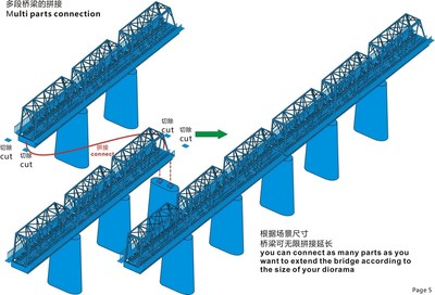 Five Star 1/700 710015S WWII Railway Bridge and Watchtower (Short pier) — detail view 5