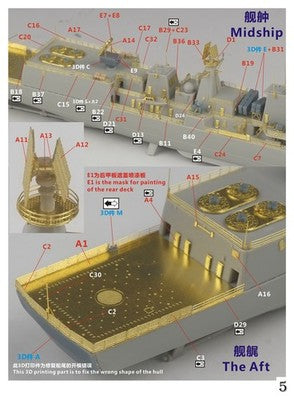 Five star 1/700 FS700182 Chinese PLAN Destroyer Type 051C Upgrade Set for 06731