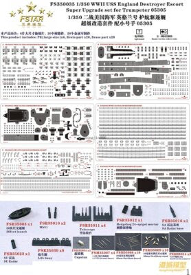 Fivestar FS350035 PE 1/350 WWII USS England Destroyer Escort (for Trumpeter)